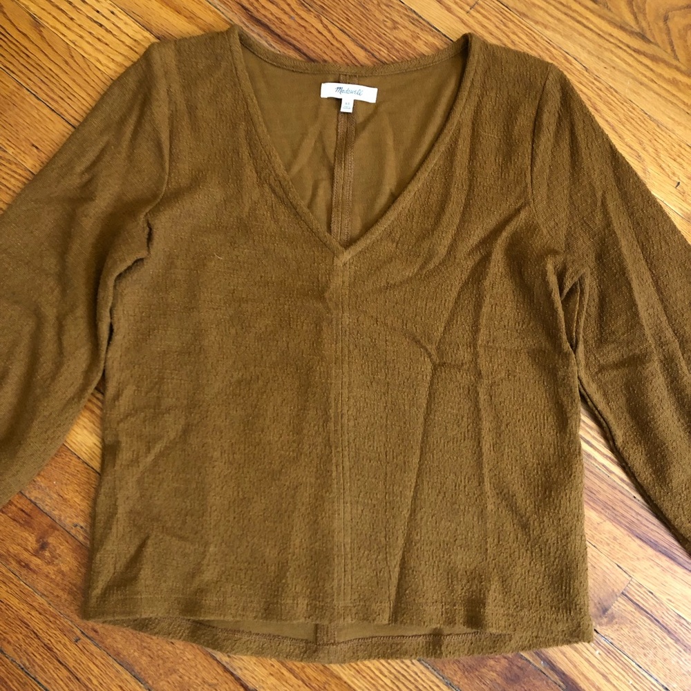 Madewell Mustard Bell Sleeve Blouse - XS